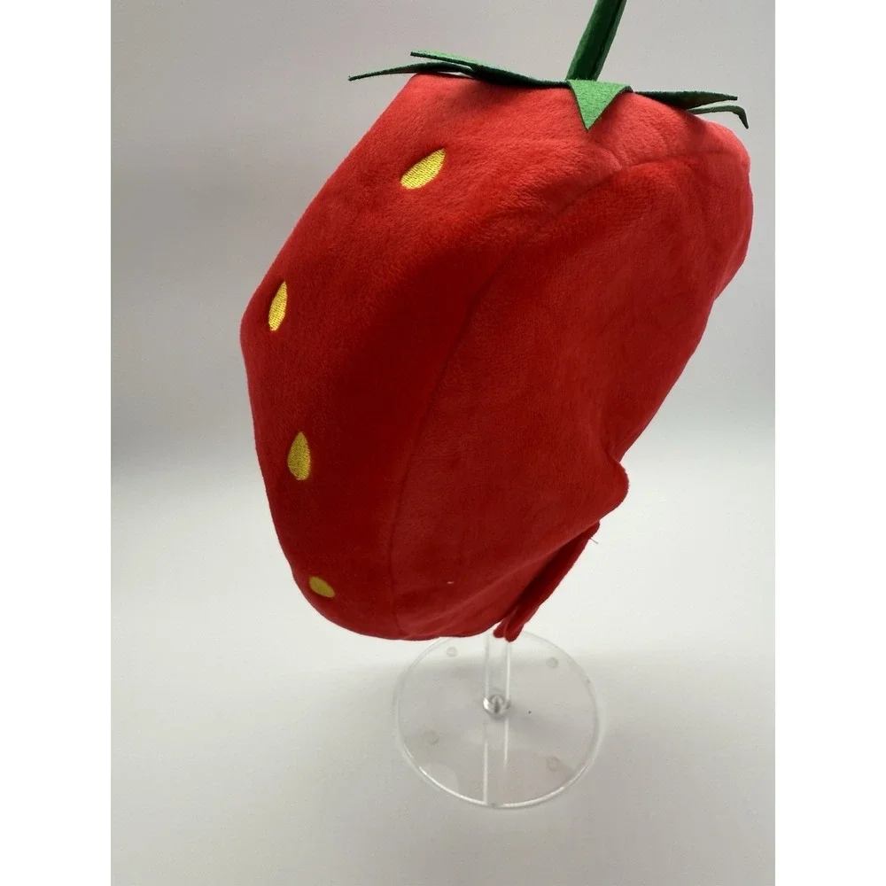 Cute Plush Hat Strawberry Soft Funny Novelty Costume‎ Accessories for Dress up